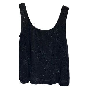 Alex evenings, black sparkle, glitter stretch tank plus 2X holiday formal top